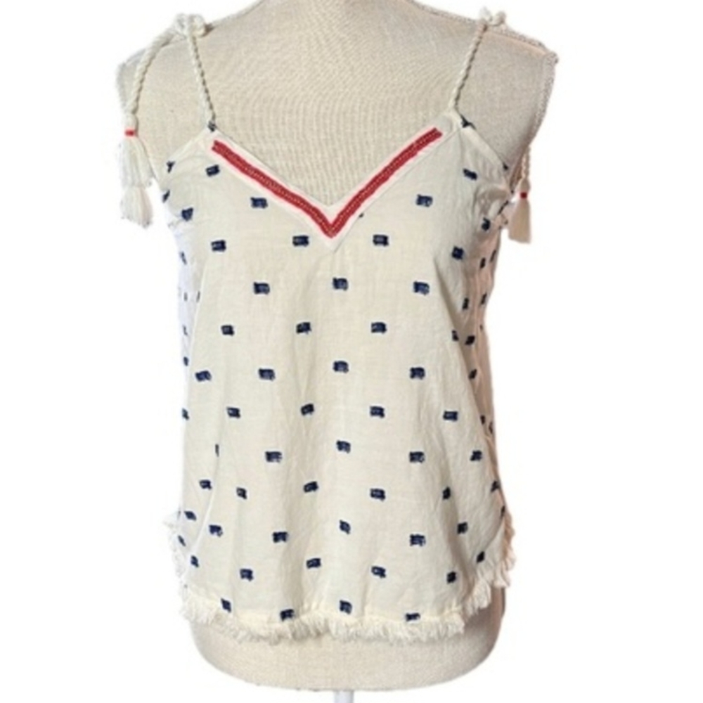 Aerie Cream Camisole withโ Blue Accents